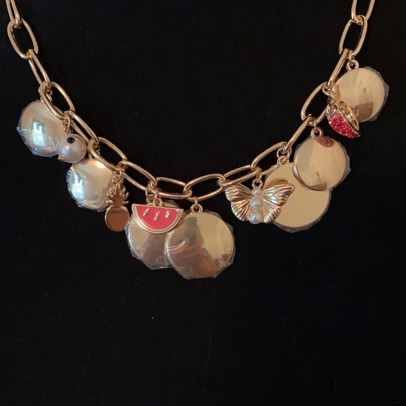 CROWN & IVY Statement Charm & Disc Necklace - Picture 3 of 4